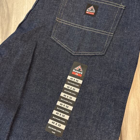 Bulwark FR Relaxed Fit Straight Leg CAT 2 Jeans Men Sz 40/32 Dark Blue NWT - Picture 3 of 7